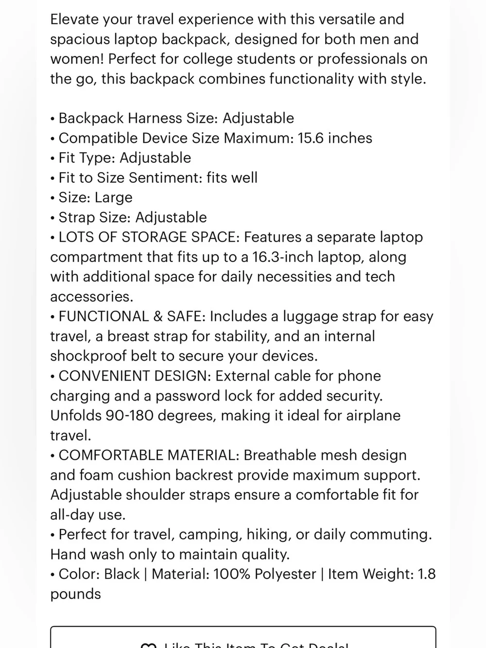 Travel Laptop Backpack for Men & Women | 17